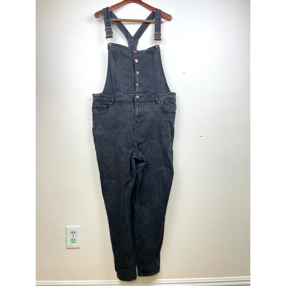 Y2K 90s RWN Womens Overalls Sz 20 Stretchy Bibs Indie Grunge Boho Curvy Festival - Picture 1 of 11